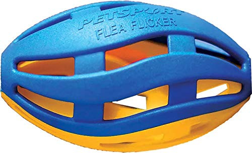 PetSport Flea Flicker Football Strong TPR Toy for Medium to Large Dogs  Great for Fetch and Retrieve