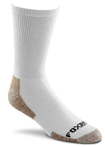 Fox River Value Medium Weight Work Crew Socks  3 Pair Pack   White  Large