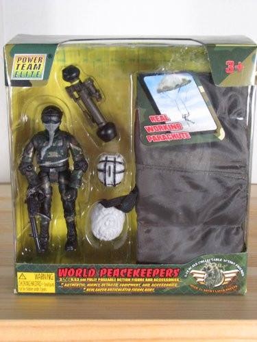 Power Team Elite World Peacekeepers Military Parachute Trooper Playset!