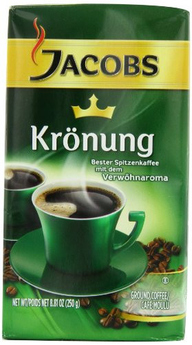 Jacobs Kronung Coffee, 8.81-Ounce Vacuum Packs (Pack of 4)
