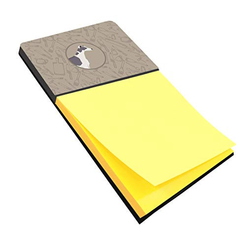 Caroline s Treasures CK2190SN Greyhound in The Kitchen Sticky Note Holder  Large  Multicolor
