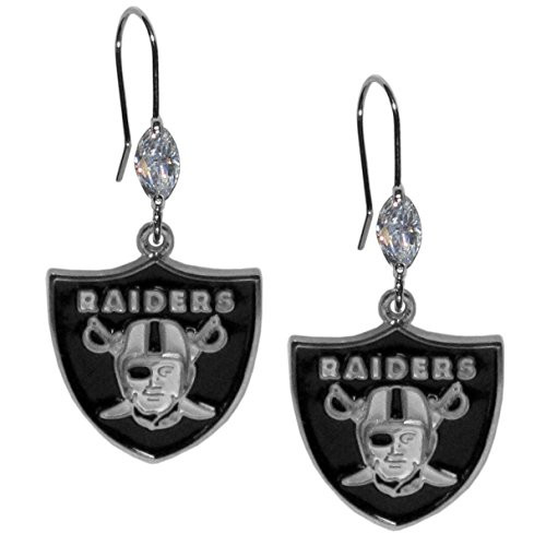 NFL Siskiyou Sports Womens Las Vegas Raiders Crystal Dangle Earrings One Size Team Color