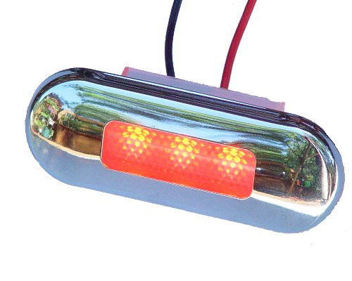 Aqua Signal 3 LED Accent and Courtesy Light with Stainless Steel Cover  Red