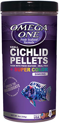 Omega One Super Color Sinking Cichlid Pellets  2mm Small Pellets  8 oz