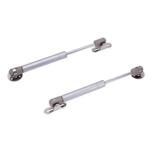 MroMax Cupboard Door Pneumatic Lift Support Gas Spring Stay 9 45 Inch Length 100N Force Silver Tone 2Pcs
