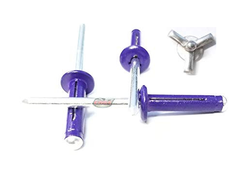 Racer s Speed Shop Purple 3 16  Small Head Tri Fold Exploding Aluminum Mandrel Pop Rivets 50 Pack