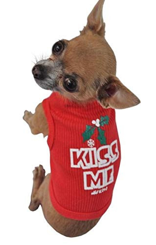 Ruff Ruff and Meow Doggie Tank Top  Kiss Me  Red  Medium