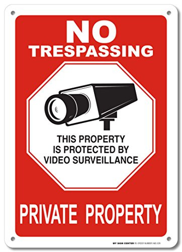 No Trespassing Private Property Sign   14 x10   040 Rust Free Aluminum   Made in USA   UV Protected and Weatherproof   A82 229AL