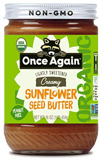 Once Again Organic Creamy Sunflower Butter Peanut Free Lightly Sweetened Salted 16 oz Jar Once Again Organic Creamy Sunflower Butter Peanut Free Lightly Sweetened Salted 16 oz Jar