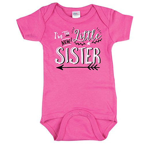 Texas Tees I m The New Little Sister Bodysuit  Hipster Design  Includes Pink 0 3 mo Texas Tees I m The New Little Sister Bodysuit  Hipster Design  Includes Pink 0 3 mo