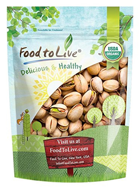 Organic Pistachios  8 Ounces   In Shell  Dry Roasted with Sea Salt  Non GMO  Kosher  Vegan  Bulk