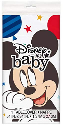 Disney Baby Mickey ONE  1st Birthday Party Plastic Tablecover 54  x 84   1 per pkg