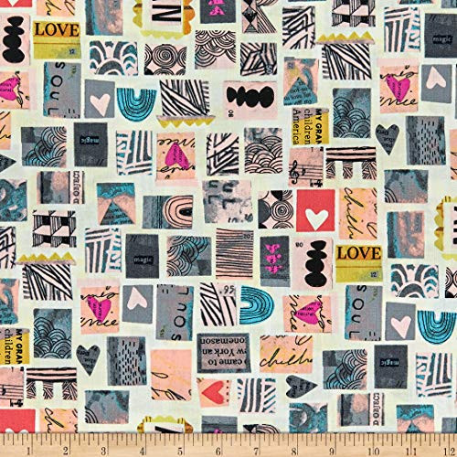 Whistler Studios Wish Postage Stamps Old Paper Quilt Fabric By The Yard