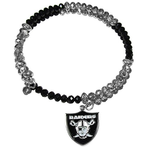 NFL Siskiyou Sports Womens Las Vegas Raiders Crystal Memory Wire Bracelet One Size Team Color