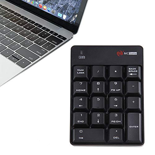 Numeric Keypad, Jayzod 18 Keys Wireless USB Multi-Function Numeric Keypad with 2.4G Mini USB Receiver for Laptop Desktop PC Notebook(Black)
