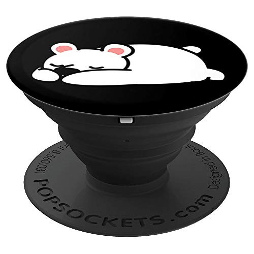 Hand Drawn Art Cartoon Cute Lazy Not Today Polar Bear Nap PopSockets Grip and Stand for Phones and Tablets