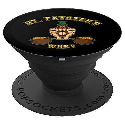 St  Patrick s Whey Leprechaun Funny Bodybuilding Workout Pun PopSockets Grip and Stand for Phones and Tablets