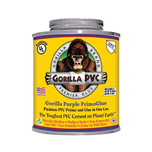 SUPPLY GIANT PS3796P R1584P Gorilla Purple PVC Cement 8 oz Medium Body PrimaGlue