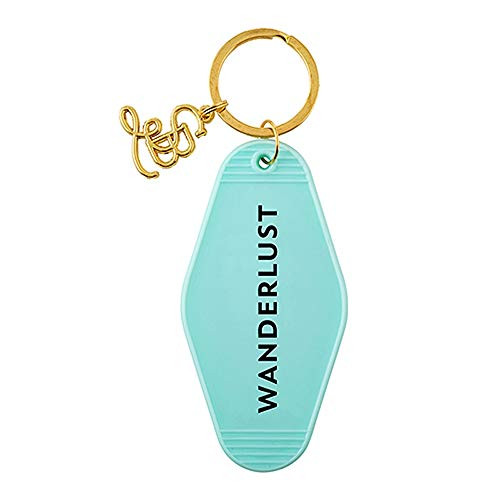 WANDERLUST Retro Vintage Motel Key Tag Chain Hippie Boho  Green   Large