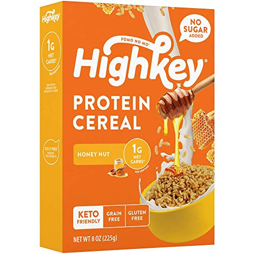 HighKey High Protein Keto Cereal   Low Carb 1g Healthy Snacks   Sugar Free Breakfast   Gluten Free Snack Food   Paleo  Diabetic  Healthy  Ketogenic Diet Friendly Grocery Cereals   Foods   Honey Nut