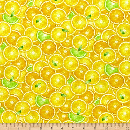 Timeless Treasures Splash Of Lemon Packed Lemon Slices Yellow Quilt Fabric By The Yard