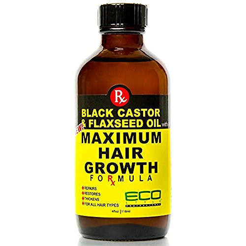 Ecoco Eco Style Black Castor Oil   Flaxseed Oil Maximum Hair Growth Formula  4 Ounce