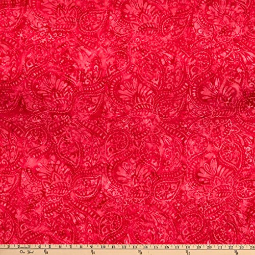 Wilmington Batik Packed Paisley Red Fabric by the Yard