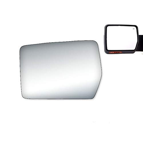 WLLW Side Mirror Replacement Glass fit for 2004 2005 2006 2007 2008 Ford F150 Flat LH Left Driver Side Including Adhesive  Non Towing Mirror Glass Non Heated