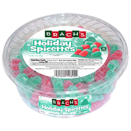 Brach s Holiday Spicettes  Cinnamon   Wintergreen Jelly Drops  18 oz Tub