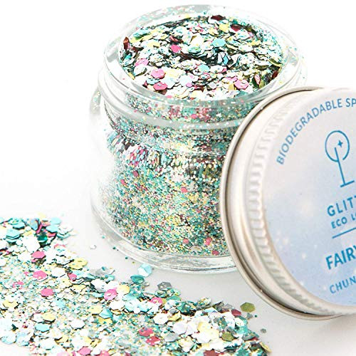 Fairy Dust biodegradable chunky eco glitter  8g  by Glitter Eco Lovers  Glitter for face  body and hair Rave Festival Party