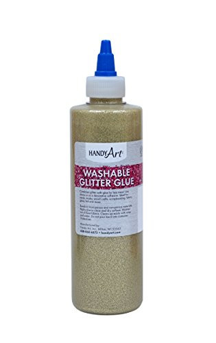 Handy Art Washable Glitter Glue 8 ounce  Gold