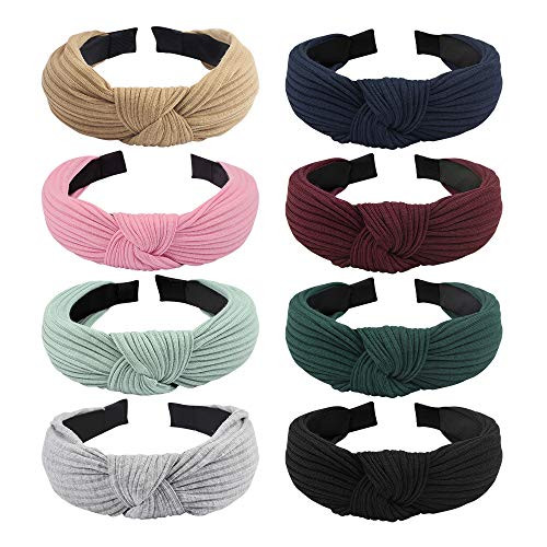Wide Knotted Headbands for Women 8 Pack Turban Headband Hair Band Elastic Plain Fashion Hair Accessories for Women and Girls Wide Knotted Headbands for Women 8 Pack Turban Headband Hair Band Elastic Plain Fashion Hair Accessories for Women and Girls