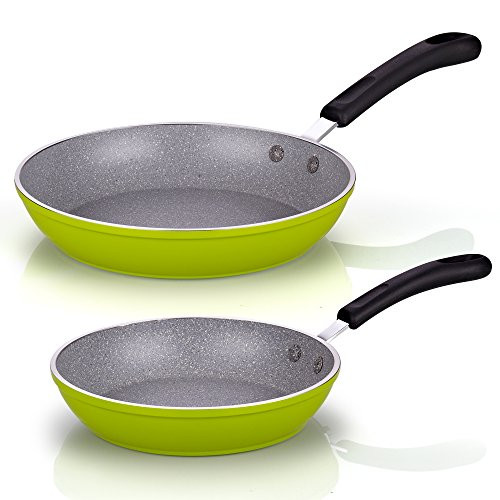 Cook N Home 8 and 10-Inch Nonstick Heavy Gauge Fry Pan Saute Skillet Set, Green Cook N Home 8 and 10-Inch Nonstick Heavy Gauge Fry Pan Saute Skillet Set, Green