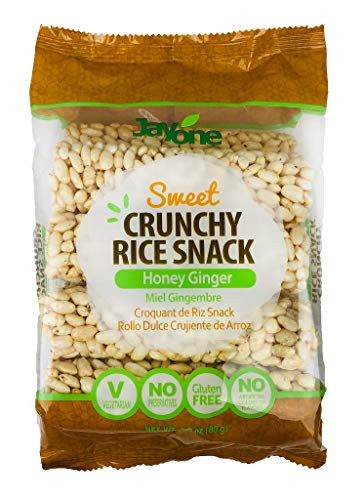 Jayone Crunchy Rice Snacks  Honey Ginger  2 8 Ounce  Pack of 6