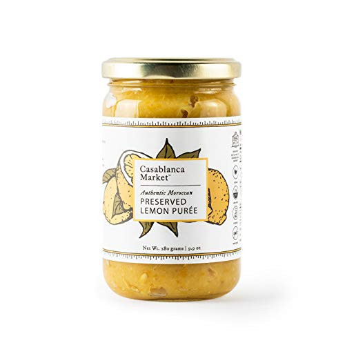 Casablanca Market Moroccan Preserved Lemons spread All Natural Aromatic Beldi Preserved Lemon Curd Gluten Free Non GMO Vegan Plant Based Kosher Friendly No Preservatives or Added Sugars 280 Grams Casablanca Market Moroccan Preserved Lemons spread All Natural Aromatic Beldi Preserved Lemon Curd Gluten Free Non GMO Vegan Plant Based Kosher Friendly No Preservatives or Added Sugars 280 Grams