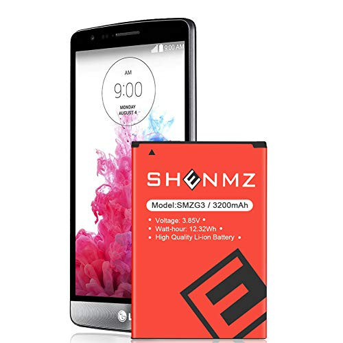 LG G3 Battery Upgraded SHENMZ 3200mAh G3 Replacement Li Ion Battery for LG G3 BL 53YH D852  D855  D850 AT T   D851 T Mobile   VS985 Verizon   LS990  Sprint    LG G3 Spare Battery