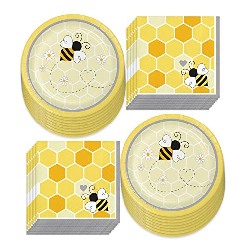 Bee Party Supplies for Baby Showers and Birthdays Bumblebee Paper Dessert Plates and Beverage Napkins Serves 16 Bee Party Supplies for Baby Showers and Birthdays Bumblebee Paper Dessert Plates and Beverage Napkins Serves 16