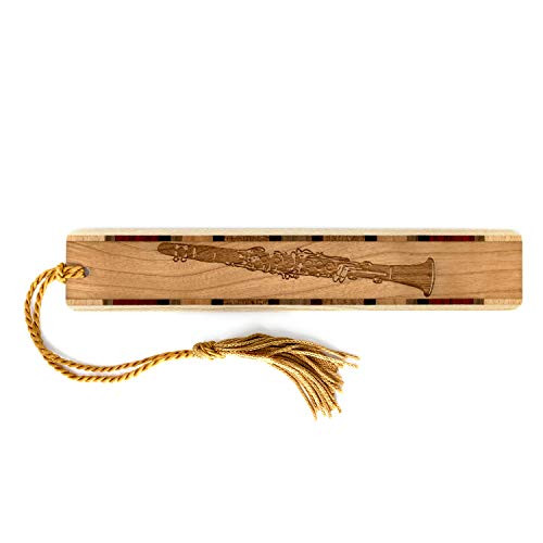 Mitercraft Clarinet   Musical Instrument Engraved Wooden Bookmark with Tassel   Search B073V9LFG6 for Personalized Version