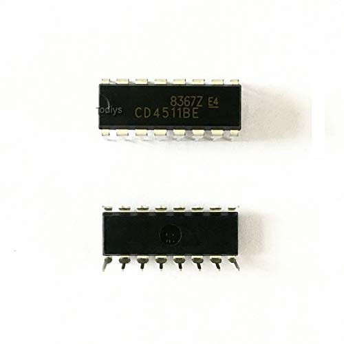 Todiys New 30Pcs for CD4511B CD4511BE HCF4511BE HEF4511BP TC4511BP DIP 16 CMOS BCD to 7 Segment Latch Decoder Drivers IC CD4511