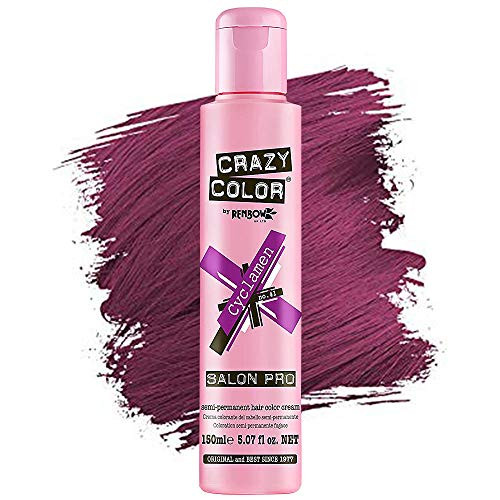 Crazy Color Hair Dye   Vegan Semi Permanent Hair Color   Temporary Dye for Blonde or Light Hair    CYCLAMEN    150ML 5 07 oz