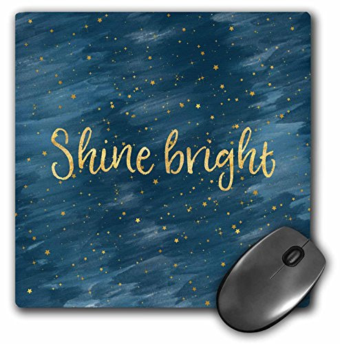 3dRose Gold Stars Inspirational Shine Bright Mouse Pad  mp 280659 1