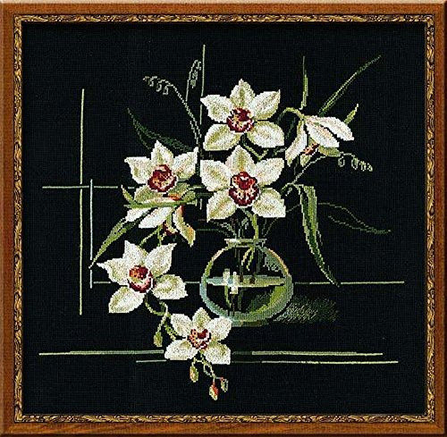 Riolis R941 White Orchid Counted Cross Stitch Kit, 15.75 by 15.75-Inch