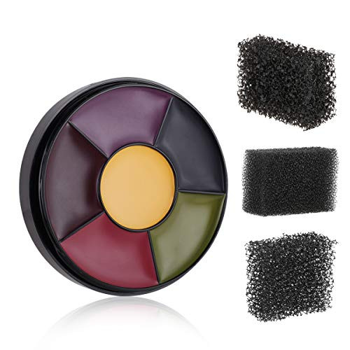 Meicoly 6 Color Bruise Wheel for Special Effects Face Body Oil Paint Theatrical Halloween Makeup with 3pcs Stipple Sponges Meicoly 6 Color Bruise Wheel for Special Effects Face Body Oil Paint Theatrical Halloween Makeup with 3pcs Stipple Sponges