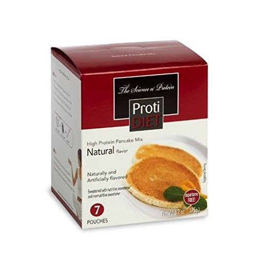 ProtiDiet Natural Pancake Mix  7 pouches of 0 882 oz  net 6 2 oz    High Protein Natural Flavored Pancake Mix