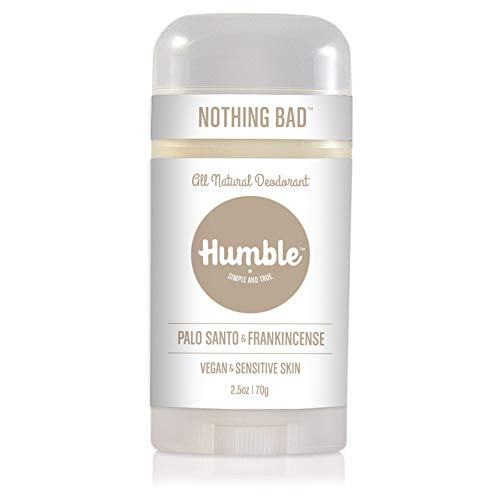 Humble Brands All Natural Vegan Aluminum Free Deodorant Stick for Sensitive Skin  Lasts All Day  Safe  and Certified Cruelty Free  Palo Santo and Frankincense  Pack of 1