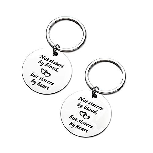 Eunigem Sister Gift from Sister  Sisters in Law Gifts  Best Friend Sisters Keychain Birthday Gifts Friendship Pendant Anniversary Not Sisters by Blood But Sisters by Heart Set of 2
