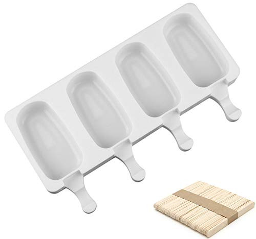 Joho Baking Silicone Ice Cream Mold Popsicle Molds Ice Pop Maker Homemade Cakesicle Mold Oval 4 Cavity Joho Baking Silicone Ice Cream Mold Popsicle Molds Ice Pop Maker Homemade Cakesicle Mold Oval 4 Cavity