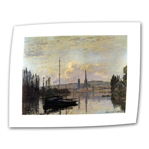 Art Wall Dock by Claude Monet 14 by 18-Inch Flat/Rolled Canvas with 2-Inch Accent Border