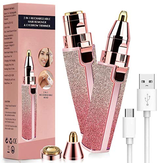Eyebrow Hair Remover Rechargeable Eyebrow Trimmer Facial Hair Remover for Women 2 in 1 Facial Hair Removal with Eyebrows epilator Painless Trimmer Shaver with Built in LED Light Eyebrow Hair Remover Rechargeable Eyebrow Trimmer Facial Hair Remover for Women 2 in 1 Facial Hair Removal with Eyebrows epilator Painless Trimmer Shaver with Built in LED Light