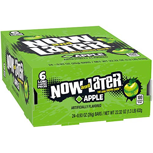 Now   Later Original Taffy Chews Candy  Apple  0 93 Ounce Bar  Pack of 24